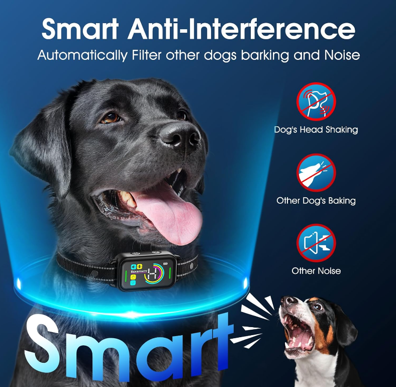 TQT Smart Bark Collar, Rechargeable Anti Barking Training Collar-TC03Pro
