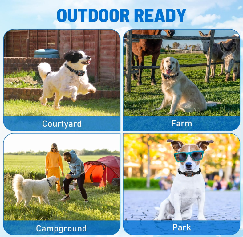 TQT GPS Wireless Dog Fence, 3 Warning Modes, Radius 25-999 Yards, IPX7 Waterproof Collar, Electric Fence for Dogs, Pet Containment System, Outdoor Use, for Dogs Over 16 Lbs - F830