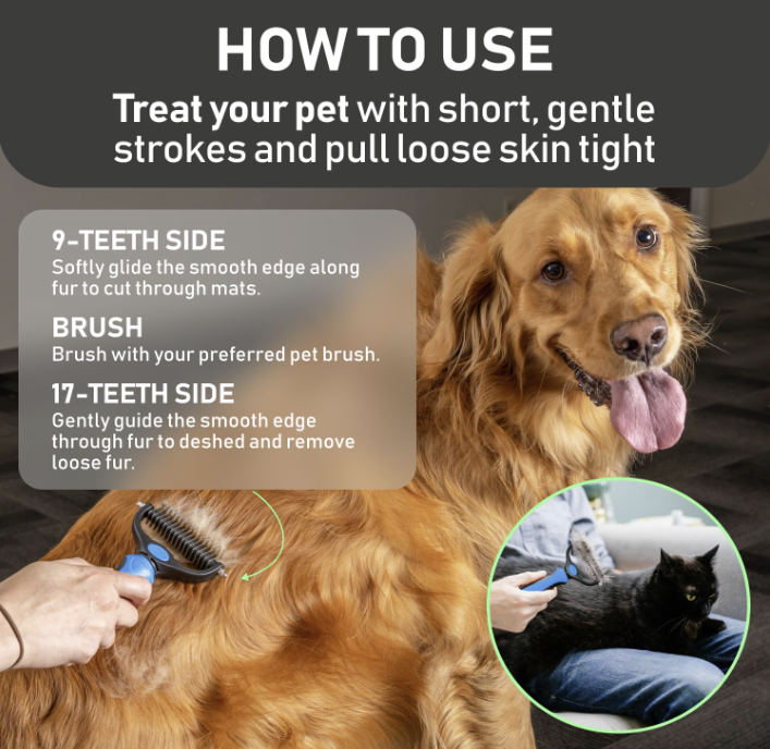 Pet Grooming Double Sided Rake Comb