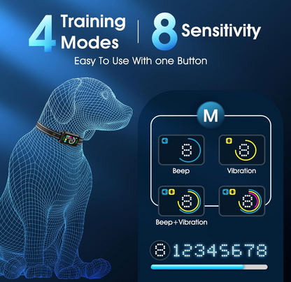 TQT Smart Bark Collar, Rechargeable Anti Barking Training Collar-TC03Pro