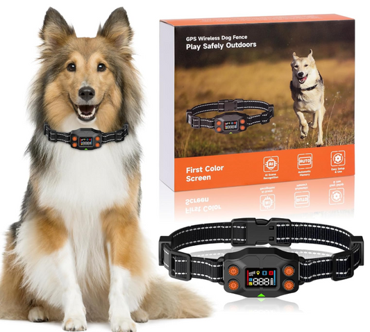 TQT GPS Wireless Dog Fence, 3 Warning Modes, Radius 25-999 Yards, IPX7 Waterproof Collar, Electric Fence for Dogs, Pet Containment System, Outdoor Use, for Dogs Over 16 Lbs - F830