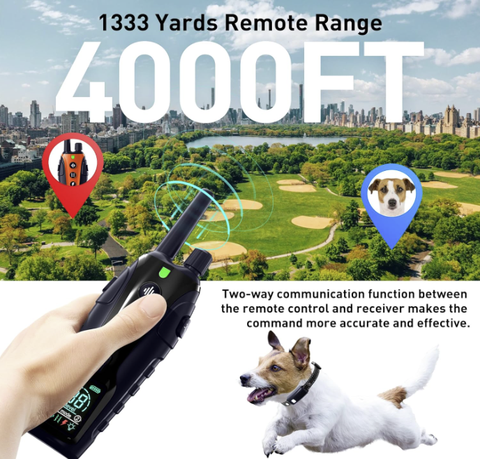TQT Dog Training Collar - Remote Control 4000FT-RS3