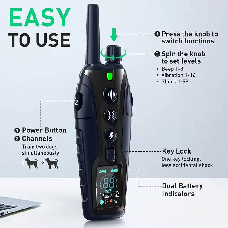 TQT Dog Training Collar - Remote Control 4000FT-RS3