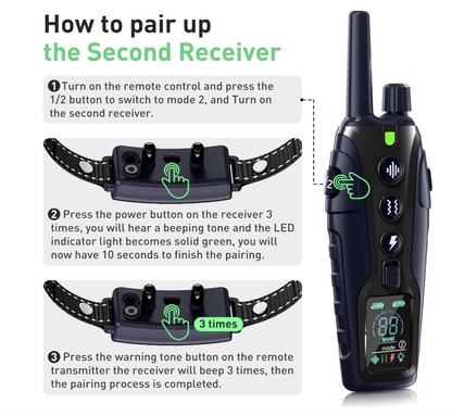 Remote Only for RS3 Dog Training Collar, Remote for Dog Shock Collar with Flashing Light for Night Walks 4000FT Dog Training Remote